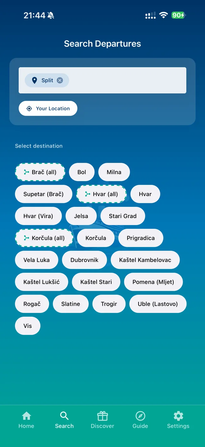 Search from any port